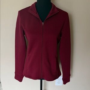 Lady Hagen Textured Full Zip Golf Jacket - Maroon Sway (NWT) - Size Small